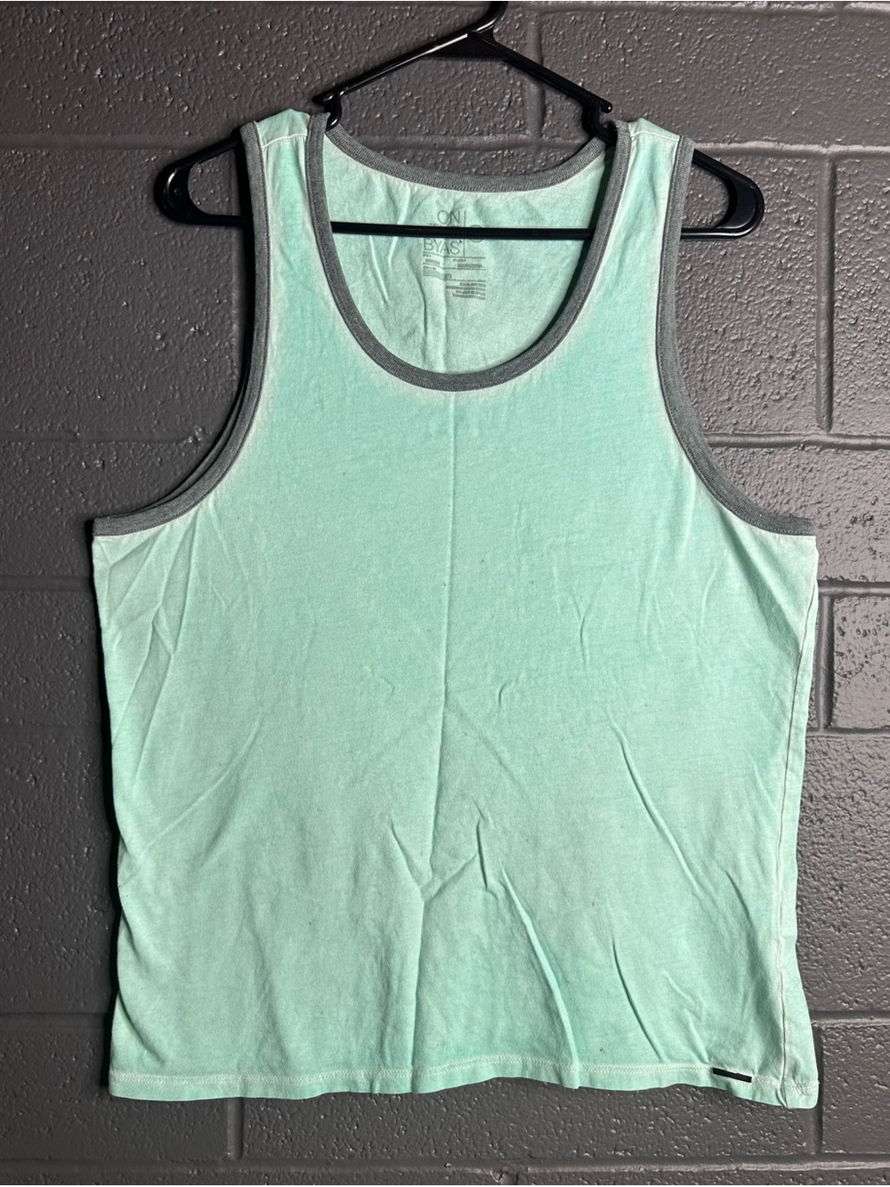 On The Byas Brand - Mint Green Tank with Charcoal Trim - Men’s M - Picture 2 of 9